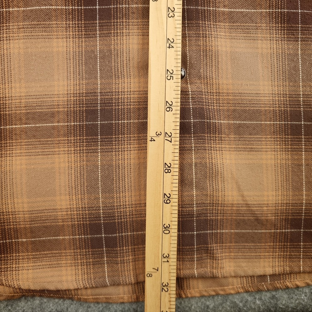 Dixxon Flannel Co Shirt Mens XL Form & Function Brown Plaid Pearl Snap Pockets - Picture 8 of 13
